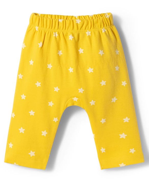 Babyhug Cotton Knit Full Length  Diaper Leggings With Taxi Print Pack of 3 - Multicolor