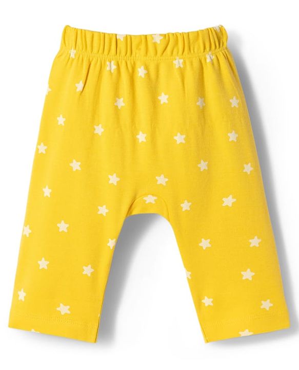 Babyhug Cotton Knit Full Length  Diaper Leggings With Taxi Print Pack of 3 - Multicolor