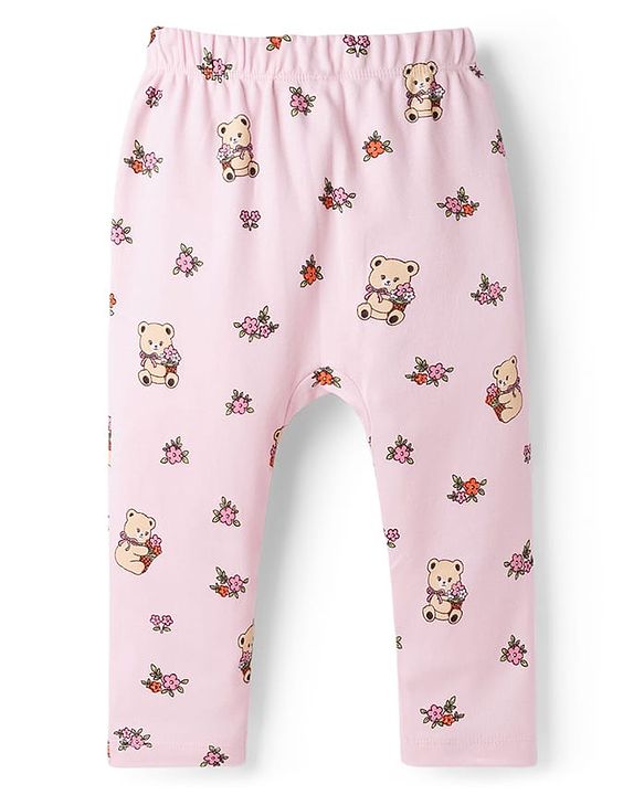 Babyhug Interlock Knit Full Length Printed Diaper Leggings Pack of 3 - Multicolor