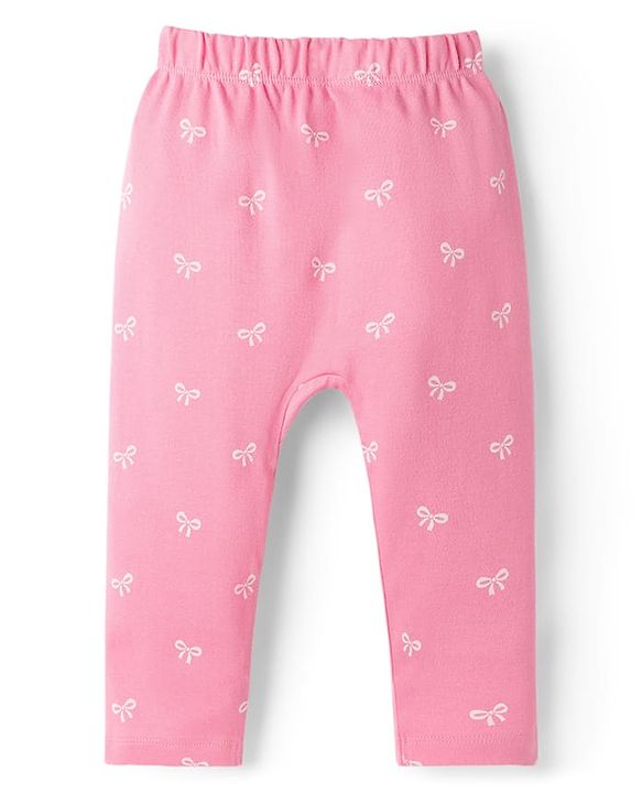 Babyhug Interlock Knit Full Length Printed Diaper Leggings Pack of 3 - Multicolor