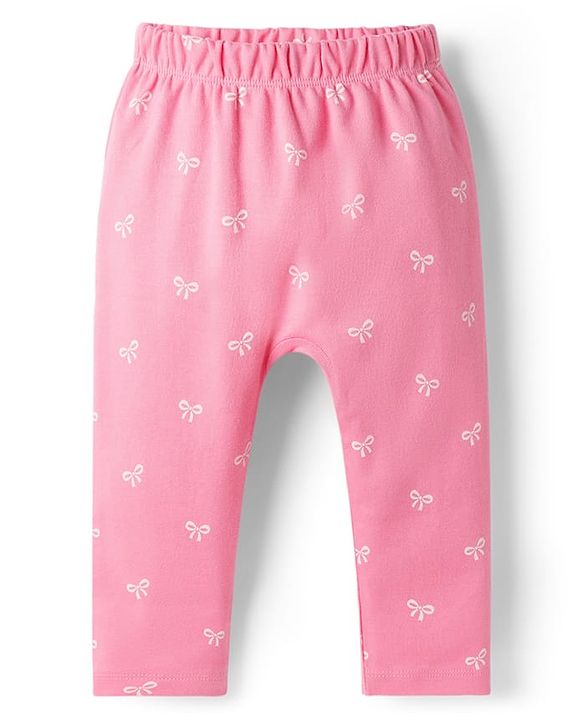 Babyhug Interlock Knit Full Length Printed Diaper Leggings Pack of 3 - Multicolor