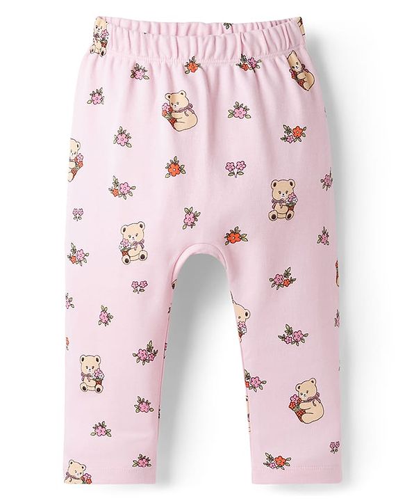 Babyhug Interlock Knit Full Length Printed Diaper Leggings Pack of 3 - Multicolor