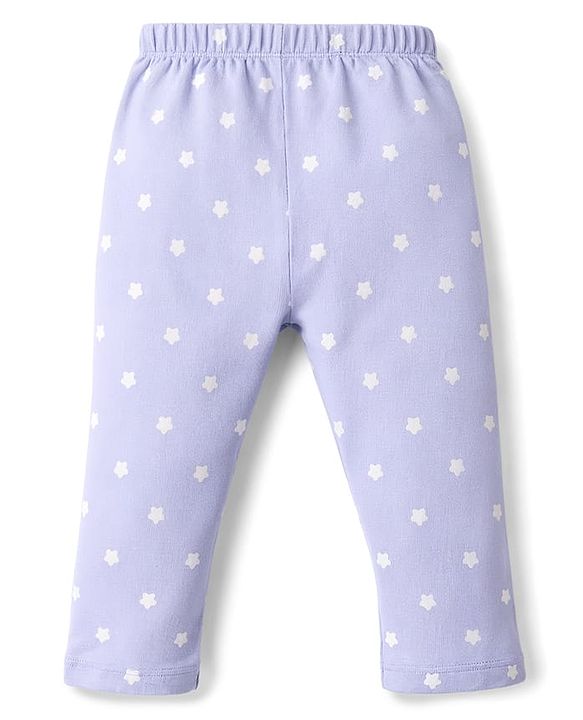 Babyhug Interlock Knit Full Length Star & Ice Cream Printed Diaper Leggings Pack of 3 - Multicolor