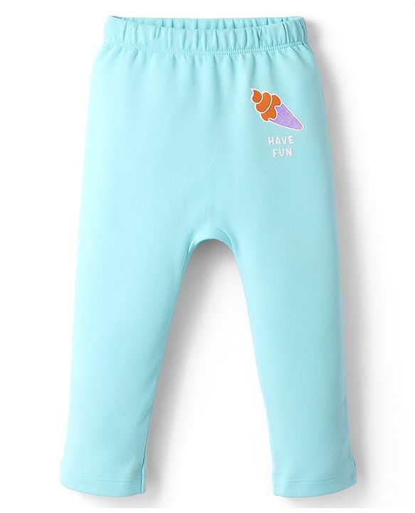 Babyhug Interlock Knit Full Length Star & Ice Cream Printed Diaper Leggings Pack of 3 - Multicolor