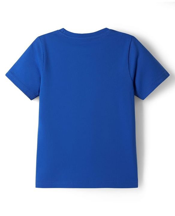 Pine Kids Cotton Knit Half Sleeves T-Shirt & Shorts Night Suit With Gaming Print - Blue
