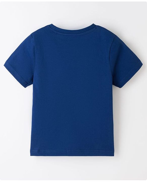 Pine Kids Cotton Knit Half Sleeves T-Shirt & Shorts Night Suit With Shark Print - Navy Blue