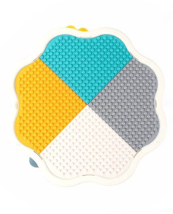 Babyhug Kids Activity Table & Chair Set - Multicolor| Building Block Surface| Storage Trays| Sturdy Chair| Easy to Assemble| Studying, Playing, Art & Craft, Drawing