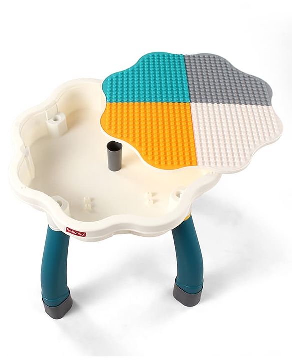 Babyhug Kids Activity Table & Chair Set - Multicolor| Building Block Surface| Storage Trays| Sturdy Chair| Easy to Assemble| Studying, Playing, Art & Craft, Drawing