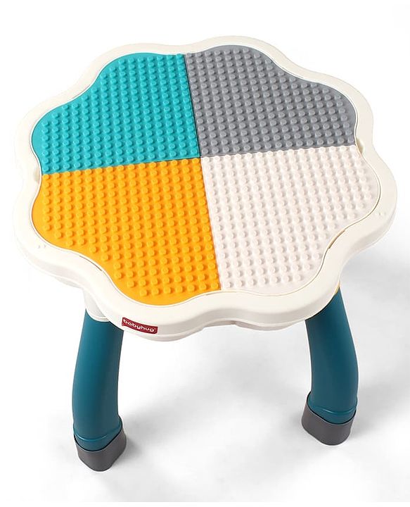 Babyhug Kids Activity Table & Chair Set - Multicolor| Building Block Surface| Storage Trays| Sturdy Chair| Easy to Assemble| Studying, Playing, Art & Craft, Drawing