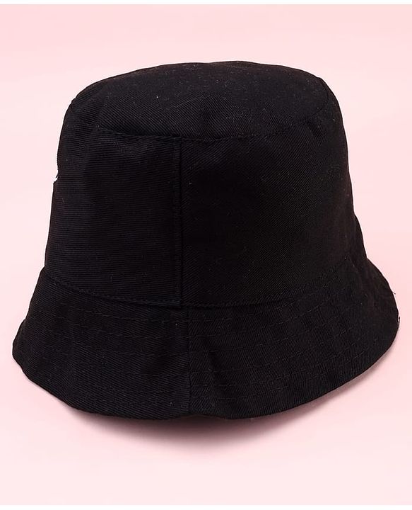 Babyhug Disney Cotton Woven Summer Bucket Cap With Micky Mouse Embroidery Black - Diameter 21 cm