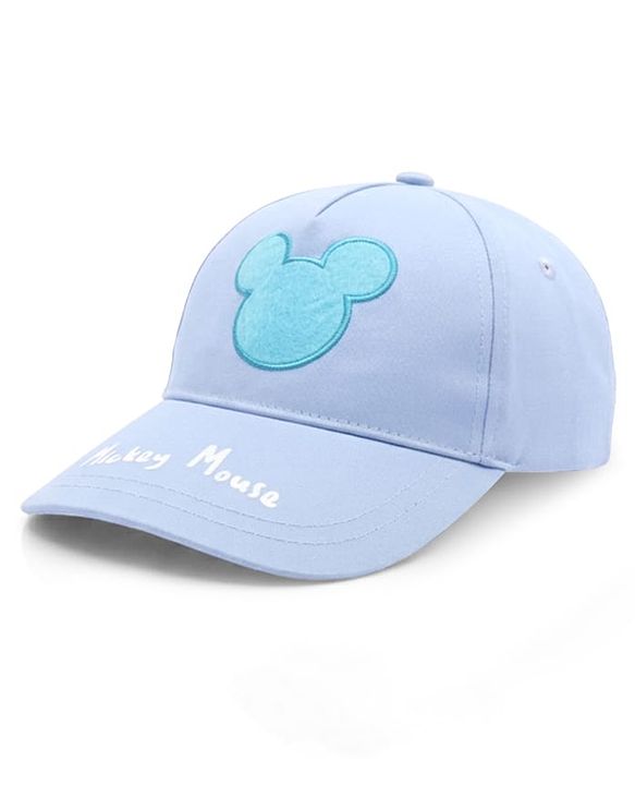 Pine Kids Disney Cotton Woven Summer Cap with Mickey Mouse Graphic & Patch Blue - Diameter 16.5 cm