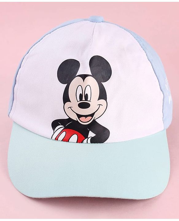 Pine Kids Disney Cotton Woven Summer Cap With Mickey Mouse Graphics Multicolor - Diameter 21 cm