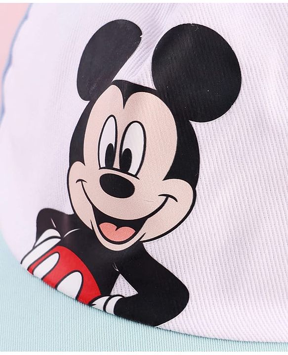 Pine Kids Disney Cotton Woven Summer Cap With Mickey Mouse Graphics Multicolor - Diameter 21 cm