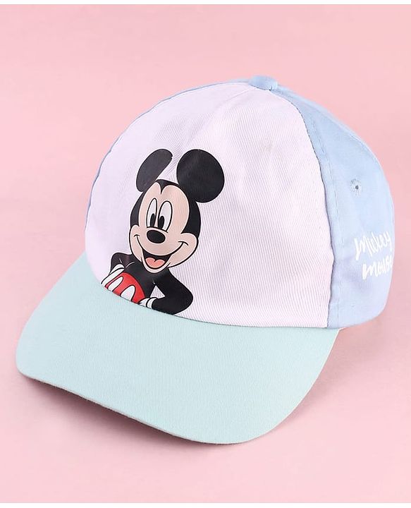 Pine Kids Disney Cotton Woven Summer Cap With Mickey Mouse Graphics Multicolor - Diameter 21 cm