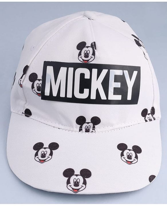 Pine Kids Disney 100% Cotton Summer Cap With Mickey Mouse Graphic White - Diameter 17 cm