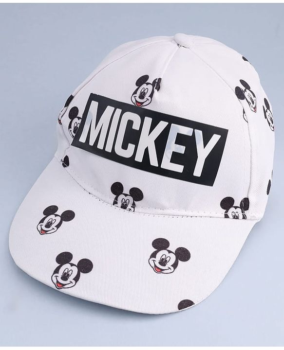Pine Kids Disney 100% Cotton Summer Cap With Mickey Mouse Graphic White - Diameter 17 cm