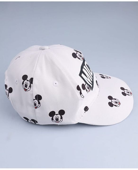 Pine Kids Disney 100% Cotton Summer Cap With Mickey Mouse Graphic White - Diameter 17 cm