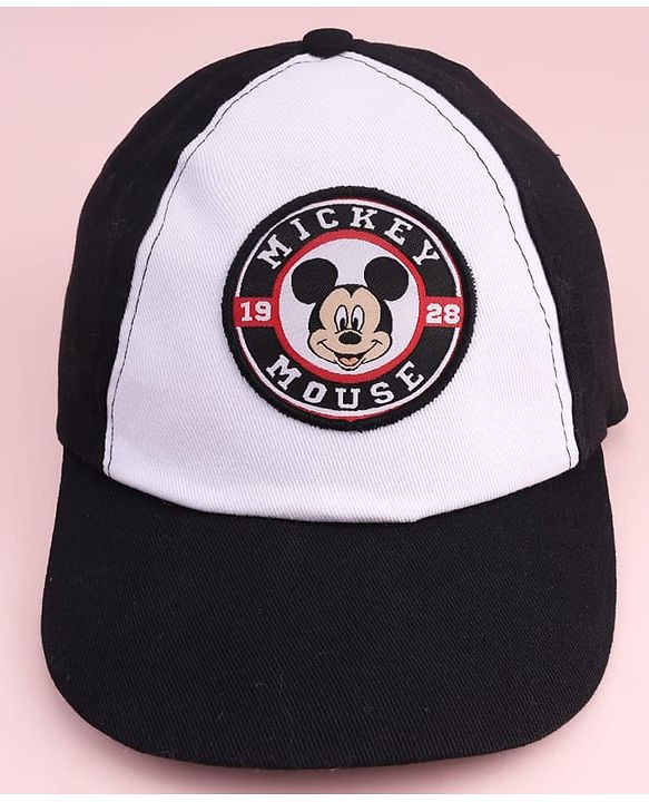 Babyhug Disney 100% Cotton Woven Summer Cap With Micky Mouse Graphics Multicolour - Diameter 15 cm