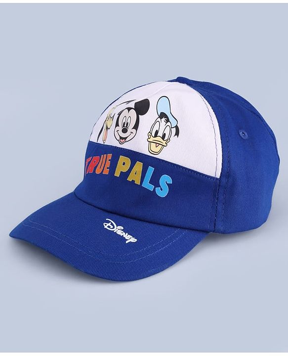 Babyhug Disney 100% Cotton Woven Summer Cap With Mickey Mouse Graphics Multicolour - Diameter 15 Cm