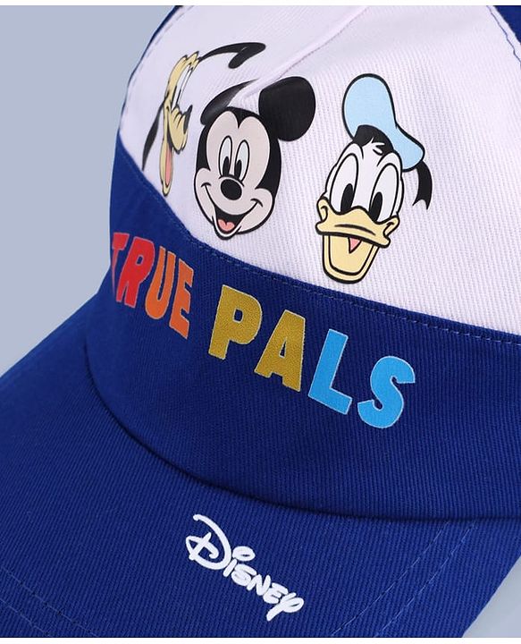 Babyhug Disney 100% Cotton Woven Summer Cap With Mickey Mouse Graphics Multicolour - Diameter 15 Cm