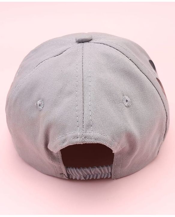 Babyhug Disney 100% Cotton Woven Summer Cap With Micky Mouse Graphics Grey - Diameter  19 cm