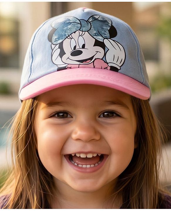 Babyhug Disney Summer Cap With Minnie Mouse Graphics Multicolor - Diameter 17 cm
