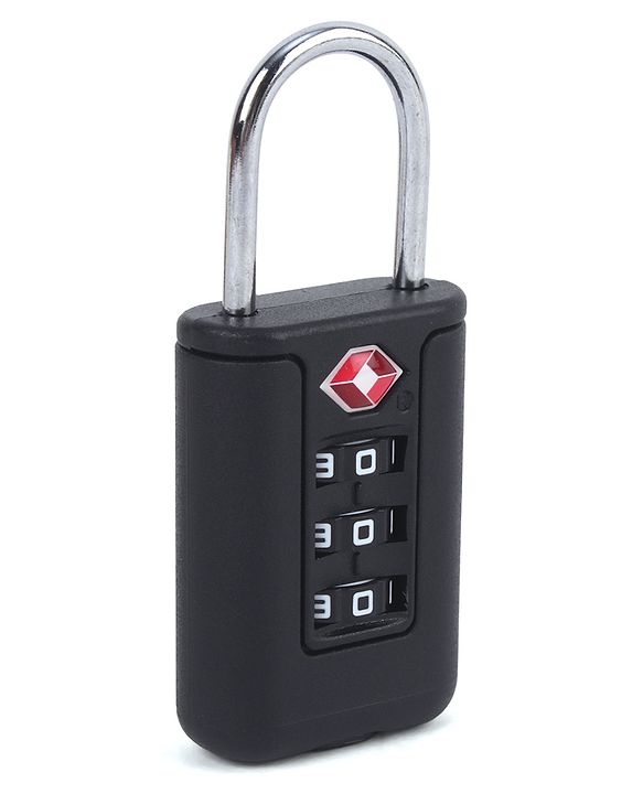 Babyhug Secure 3-Digit Luggage TSA Lock ??Black Lightweight Travel Lock Durable Combination Lock for Bags & Suitcases Compact & Easy to Use Free Size Number Lock.