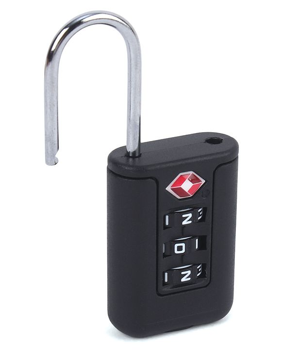 Babyhug Secure 3-Digit Luggage TSA Lock ??Black Lightweight Travel Lock Durable Combination Lock for Bags & Suitcases Compact & Easy to Use Free Size Number Lock.