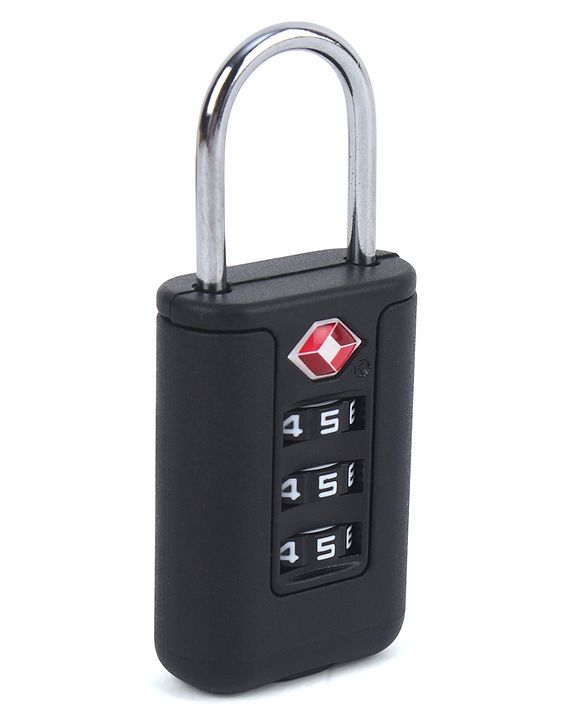 Babyhug Secure 3-Digit Luggage TSA Lock ??Black Lightweight Travel Lock Durable Combination Lock for Bags & Suitcases Compact & Easy to Use Free Size Number Lock.