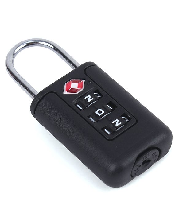 Babyhug Secure 3-Digit Luggage TSA Lock ??Black Lightweight Travel Lock Durable Combination Lock for Bags & Suitcases Compact & Easy to Use Free Size Number Lock.