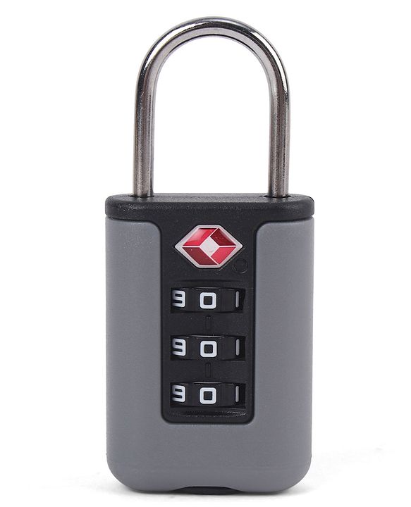 Babyhug Secure 3-Digit Luggage TSA Lock ??Black Lightweight Travel Lock Durable Combination Lock for Bags & Suitcases Compact & Easy to Use Free Size Number Lock.