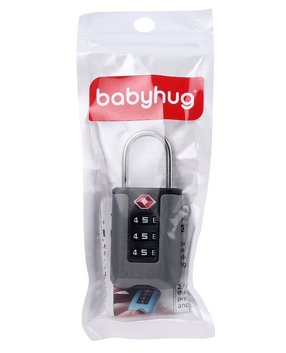 Babyhug Secure 3-Digit Luggage TSA Lock ??Black Lightweight Travel Lock Durable Combination Lock for Bags & Suitcases Compact & Easy to Use Free Size Number Lock.