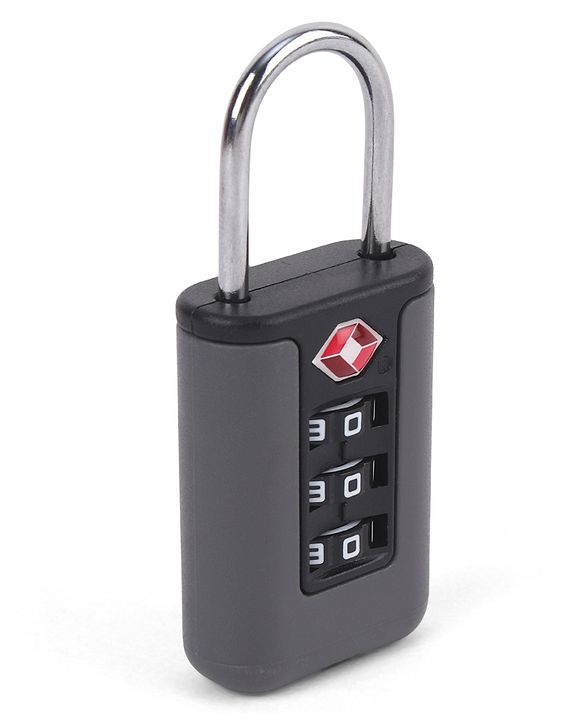 Babyhug Secure 3-Digit Luggage TSA Lock ??Black Lightweight Travel Lock Durable Combination Lock for Bags & Suitcases Compact & Easy to Use Free Size Number Lock.