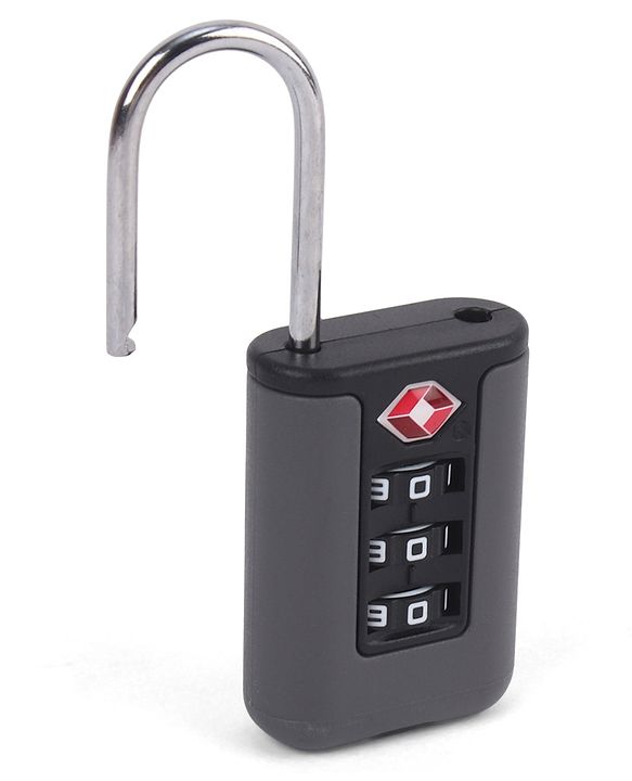 Babyhug Secure 3-Digit Luggage TSA Lock ??Black Lightweight Travel Lock Durable Combination Lock for Bags & Suitcases Compact & Easy to Use Free Size Number Lock.