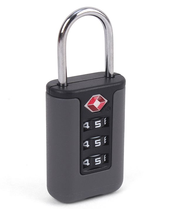 Babyhug Secure 3-Digit Luggage TSA Lock ??Black Lightweight Travel Lock Durable Combination Lock for Bags & Suitcases Compact & Easy to Use Free Size Number Lock.