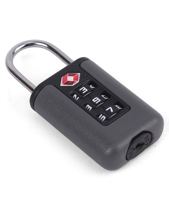 Babyhug Secure 3-Digit Luggage TSA Lock ??Black Lightweight Travel Lock Durable Combination Lock for Bags & Suitcases Compact & Easy to Use Free Size Number Lock.