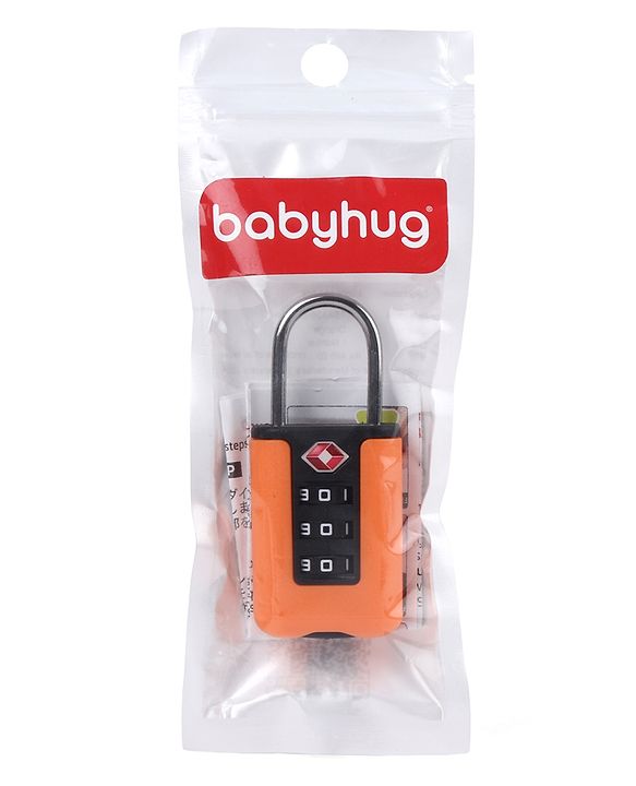 Babyhug Secure 3-Digit Luggage TSA Lock ??Black Lightweight Travel Lock Durable Combination Lock for Bags & Suitcases Compact & Easy to Use Free Size Number Lock.