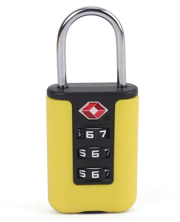 Babyhug Secure 3-Digit Luggage TSA Lock ??Black Lightweight Travel Lock Durable Combination Lock for Bags & Suitcases Compact & Easy to Use Free Size Number Lock.