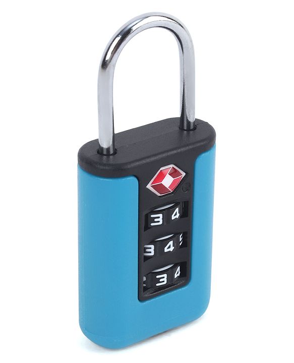 Babyhug Secure 3-Digit Luggage TSA Lock ??Black Lightweight Travel Lock Durable Combination Lock for Bags & Suitcases Compact & Easy to Use Free Size Number Lock.