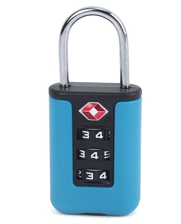 Babyhug Secure 3-Digit Luggage TSA Lock ??Black Lightweight Travel Lock Durable Combination Lock for Bags & Suitcases Compact & Easy to Use Free Size Number Lock.