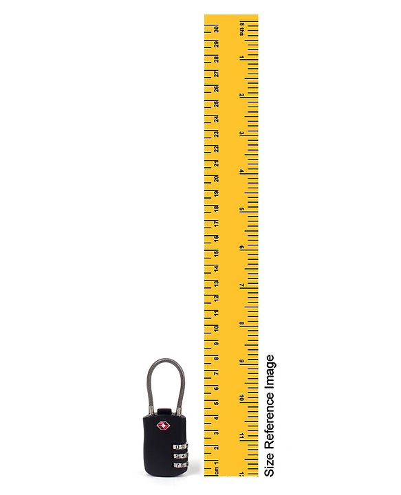 Babyhug Secure 3-Digit Luggage TSA Lock with Flexible Wire ??Black Lightweight Travel Lock Durable Combination Lock for Bags & Suitcases Compact & Easy to Use Free Size Number Lock.