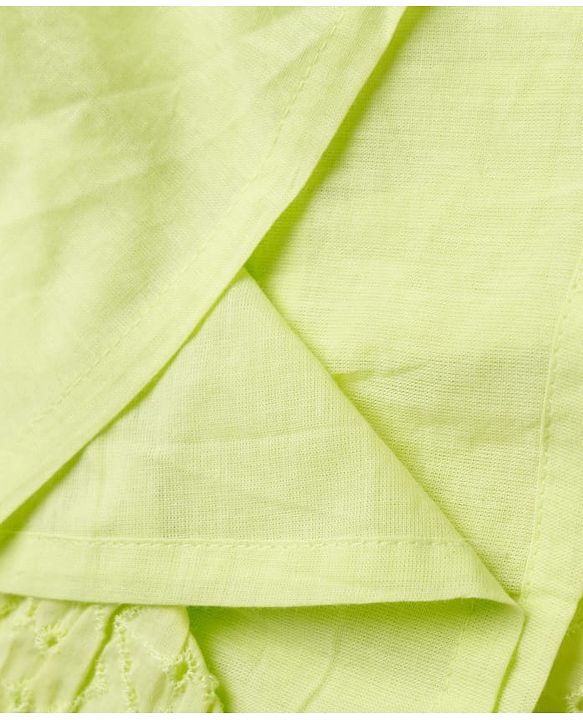 Babyhug Cotton Woven Sleeveless Frock With Bow Applique - Lime Green