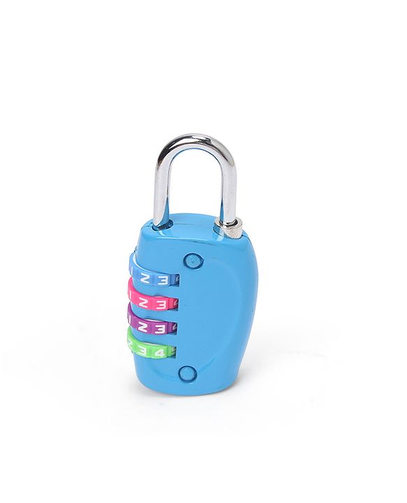 Babyhug Travel Luggage Tag with 4-Digit Combination Lock - Black| Secure Metal Shackle| Lightweight Travel Lock| Durable Combination Lock for Bags & Suitcases| Compact & Easy to Use