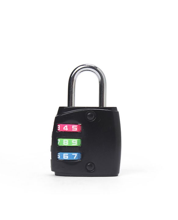 Babyhug Travel Luggage Tag with 3-Digit Combination Lock - Blue| Secure Metal Shackle| Lightweight Travel Lock| Durable Combination Lock for Bags & Suitcases| Compact & Easy to Use