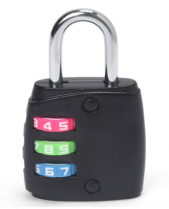 Babyhug Travel Luggage Tag with 3-Digit Combination Lock - Blue| Secure Metal Shackle| Lightweight Travel Lock| Durable Combination Lock for Bags & Suitcases| Compact & Easy to Use