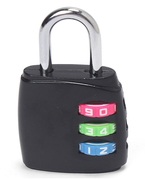 Babyhug Travel Luggage Tag with 3-Digit Combination Lock - Blue| Secure Metal Shackle| Lightweight Travel Lock| Durable Combination Lock for Bags & Suitcases| Compact & Easy to Use