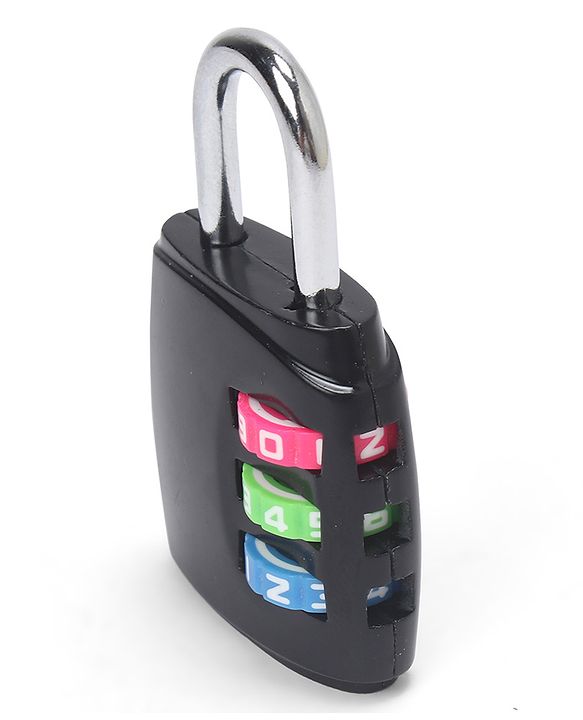 Babyhug Travel Luggage Tag with 3-Digit Combination Lock - Blue| Secure Metal Shackle| Lightweight Travel Lock| Durable Combination Lock for Bags & Suitcases| Compact & Easy to Use