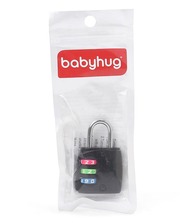 Babyhug Travel Luggage Tag with 3-Digit Combination Lock - Blue| Secure Metal Shackle| Lightweight Travel Lock| Durable Combination Lock for Bags & Suitcases| Compact & Easy to Use