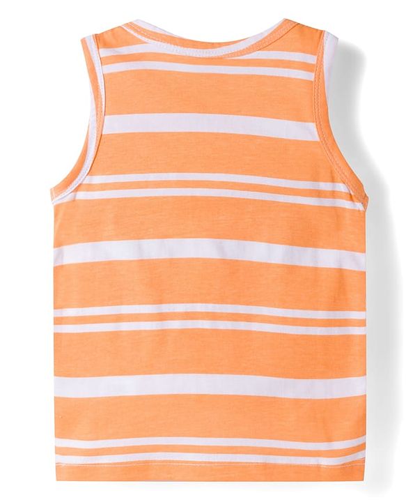 Babyhug 100% Cotton Single Jersey Knit Antibacterial Sleeveless Vests With Animal Print Pack of 3 - Multicolr