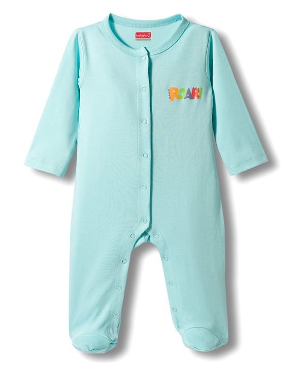 Babyhug Cotton Knit Full Sleeves Front Open Text Printed Footed Sleepsuit with Cap - Pink